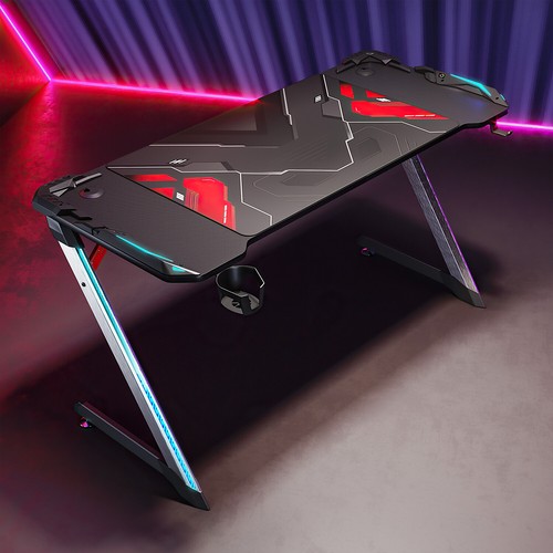 Gaming Schreibtisch mit LED RGB Computertisch