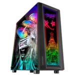 MCArt Schwarz, PC Gaming ATX Gehäuse,