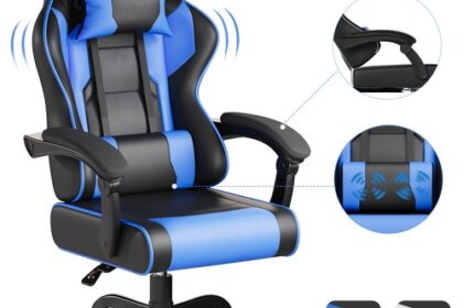 Gunji Gaming Stuhl ergonomisch, 3D-Armlehnen, Bürostuhl