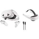 Meta Quest 3S 128GB + BlueBuilt PC Link-Kabel + Elite Strap mit Akku - Produktbild
