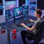 Schreibtisch Computertisch mit Vollflächigem Mauspad Bürotisch