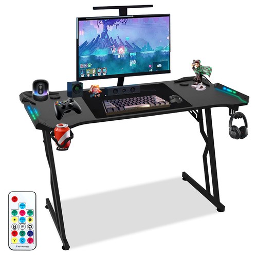 Gaming Schreibtisch 120/140x60cm Carbon Look Gamer