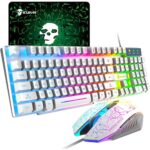 Einstellbare RGB-Hinterleuchtung Tastatur + 2400DPI Gaming