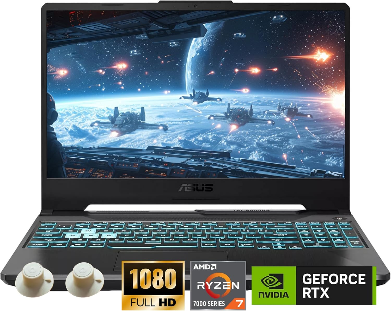 ASUS TUF A15 Gaming Notebook, AMD Ryzen 7 7435HS Prozessor, NVIDIA GeForce RTX 3050, 15,6 Zoll Full HD Display, 32GB DDR5 RAM