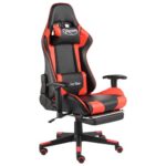 Gaming-Stuhl Mit Fußstütze Drehbar Rot PVC