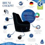 Bruni Cockpit – schwarzer Gaming-Sitzsack zum Zocken mit Lehne und Fach, Indoor und Outdoor geeignet, in Deutschland gefertig