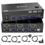 ESKEVE KVM-Umschalter 8K Dual-Monitor 2 PC