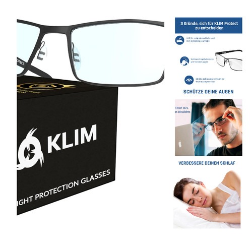 KLIM Optics Blaulichtfilter Brille Gaming PC