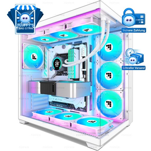 PC Gehäuse ATX Mid-Tower Weiß mit