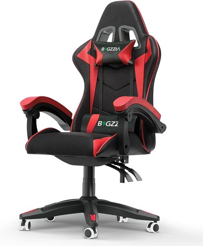 Gamingstuhl ergonomisch mit Lendenkissen Kopfstütze 90-135