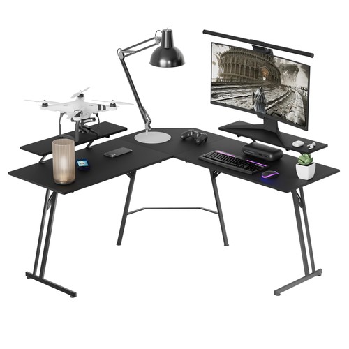 140cm L-förmiger Gaming Tisch Computertisch mit